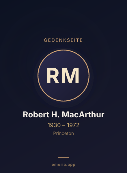 Gedenkportrait von Robert H. MacArthur