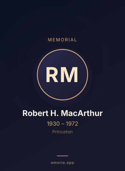 Memorial portrait of Robert H. MacArthur