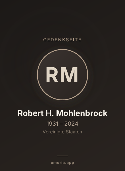 Gedenkportrait von Robert H. Mohlenbrock