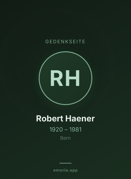Gedenkportrait von Robert Haener