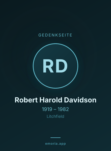 Gedenkportrait von Robert Harold Davidson