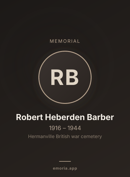Memorial portrait of Robert Heberden Barber