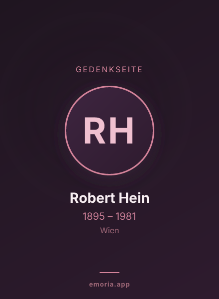 Gedenkportrait von Robert Hein