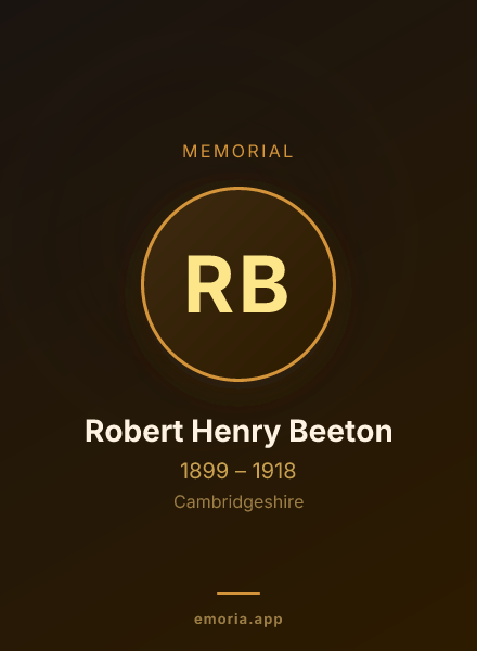 Memorial portrait of Robert Henry Beeton