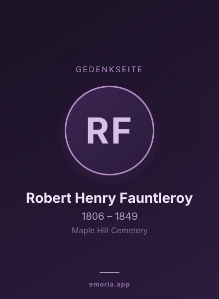 Gedenkportrait von Robert Henry Fauntleroy