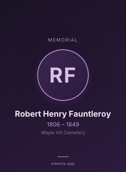 Memorial portrait of Robert Henry Fauntleroy