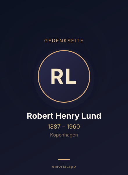Gedenkportrait von Robert Henry Lund