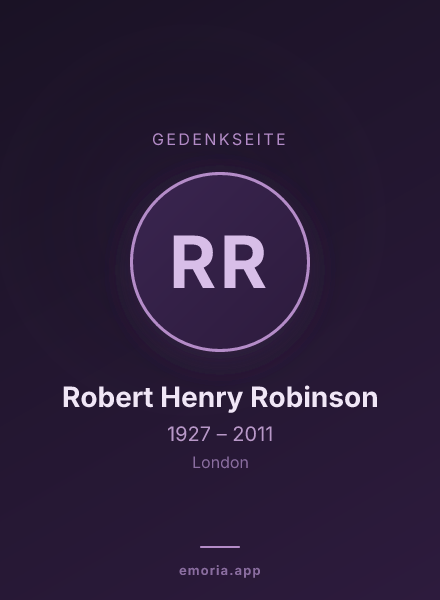 Gedenkportrait von Robert Henry Robinson