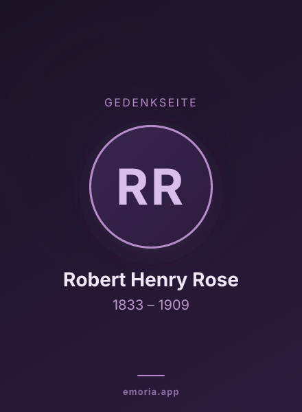 Gedenkportrait von Robert Henry Rose