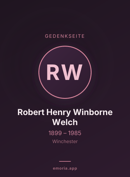 Gedenkportrait von Robert Henry Winborne Welch