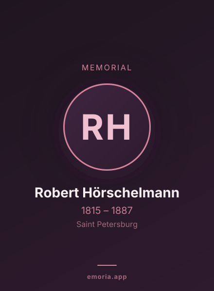 Memorial portrait of Robert Hörschelmann