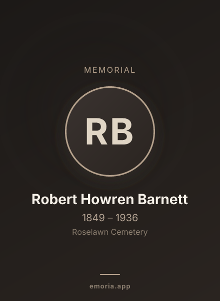 Memorial portrait of Robert Howren Barnett
