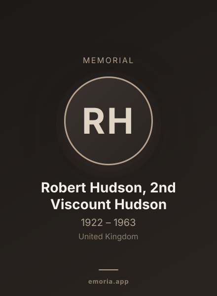 Memorial portrait of Robert Hudson, 2nd Viscount Hudson
