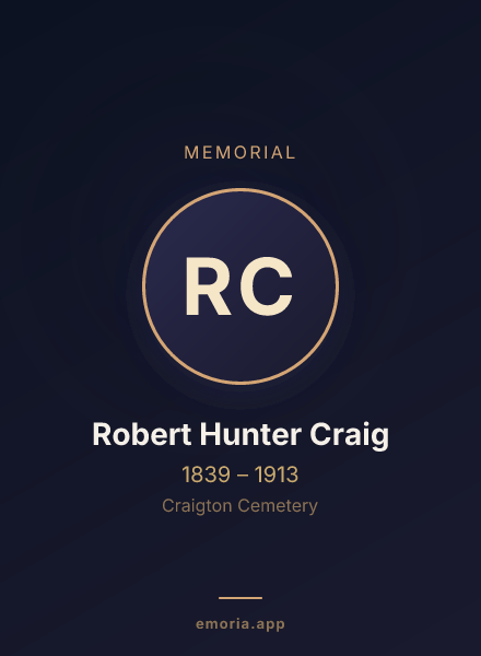 Memorial portrait of Robert Hunter Craig
