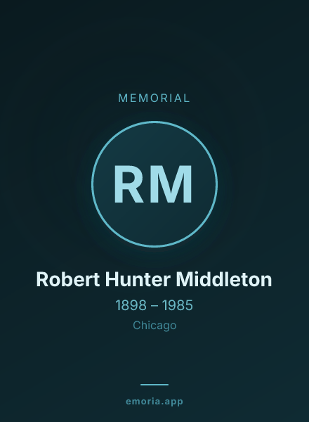 Memorial portrait of Robert Hunter Middleton