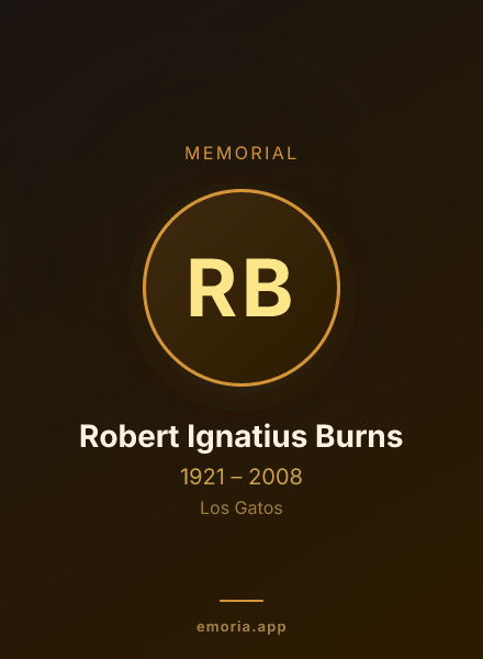 Memorial portrait of Robert Ignatius Burns