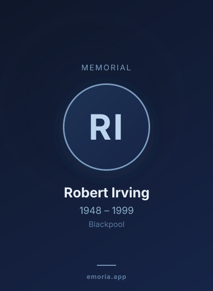 Memorial portrait of Robert Irving