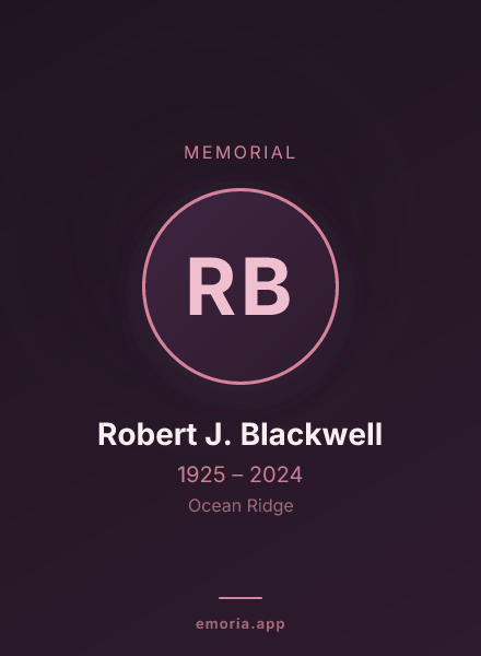 Memorial portrait of Robert J. Blackwell