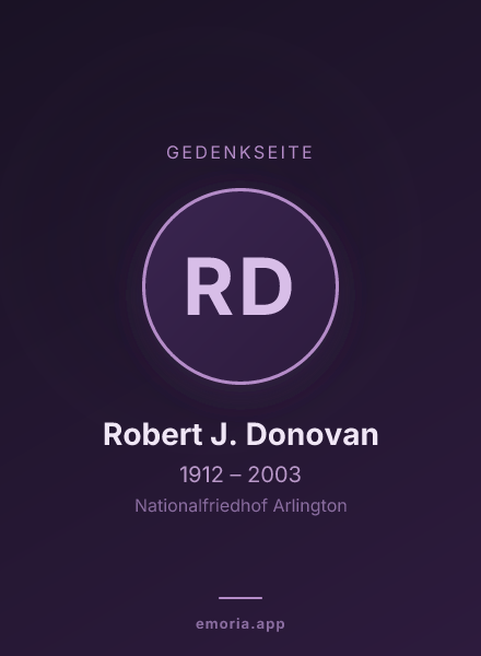 Gedenkportrait von Robert J. Donovan