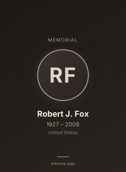 Memorial portrait of Robert J. Fox