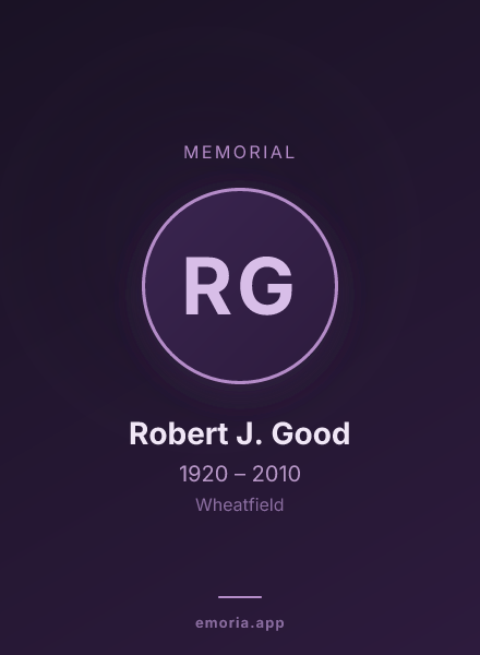 Memorial portrait of Robert J. Good