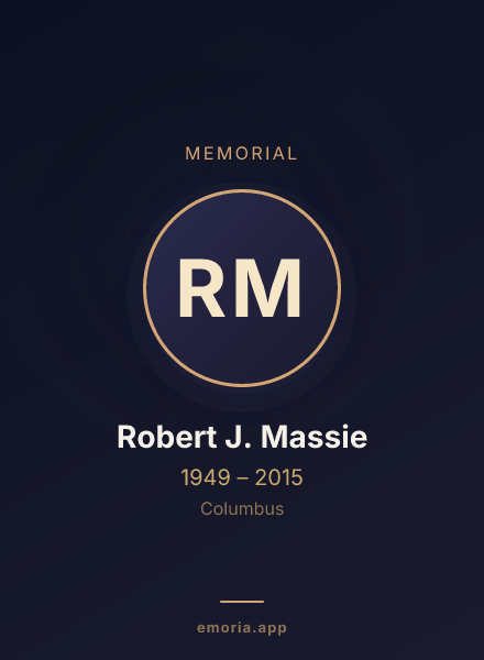 Memorial portrait of Robert J. Massie