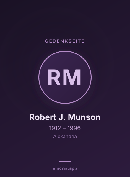 Gedenkportrait von Robert J. Munson
