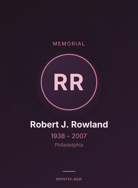 Memorial portrait of Robert J. Rowland