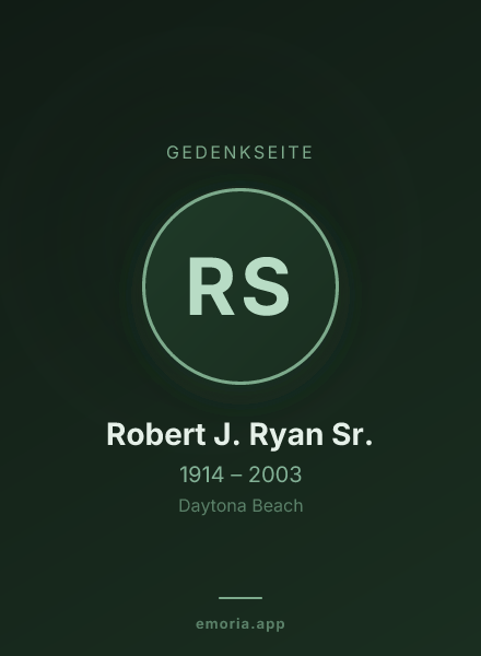 Gedenkportrait von Robert J. Ryan Sr.