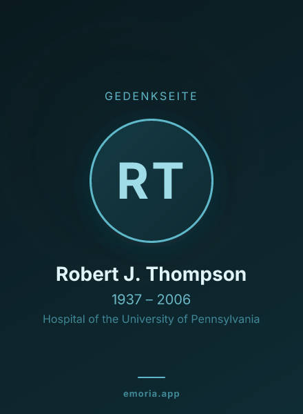 Gedenkportrait von Robert J. Thompson