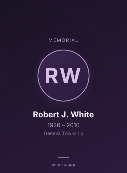 Memorial portrait of Robert J. White