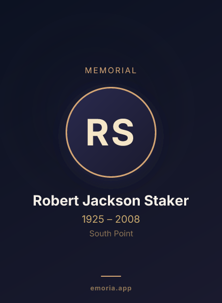 Memorial portrait of Robert Jackson Staker