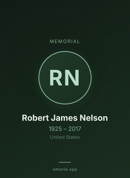 Memorial portrait of Robert James Nelson