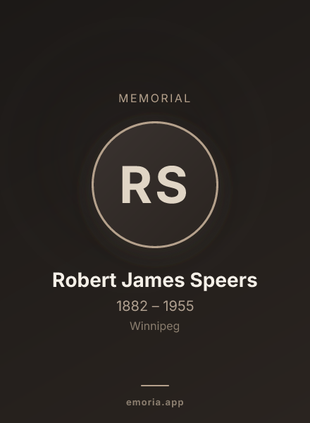 Memorial portrait of Robert James Speers