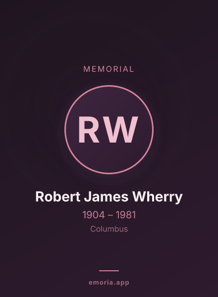 Memorial portrait of Robert James Wherry
