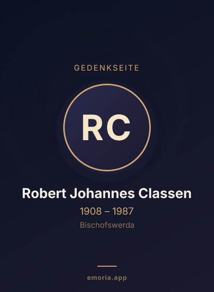 Gedenkportrait von Robert Johannes Classen