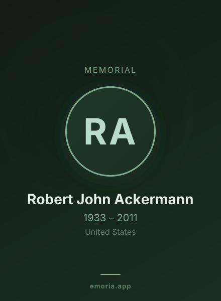 Memorial portrait of Robert John Ackermann