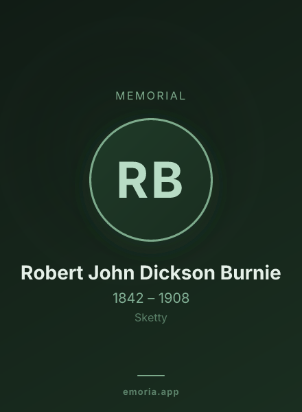 Memorial portrait of Robert John Dickson Burnie