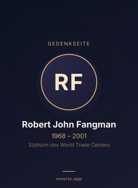 Gedenkportrait von Robert John Fangman