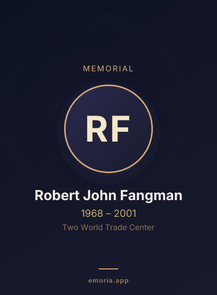 Memorial portrait of Robert John Fangman