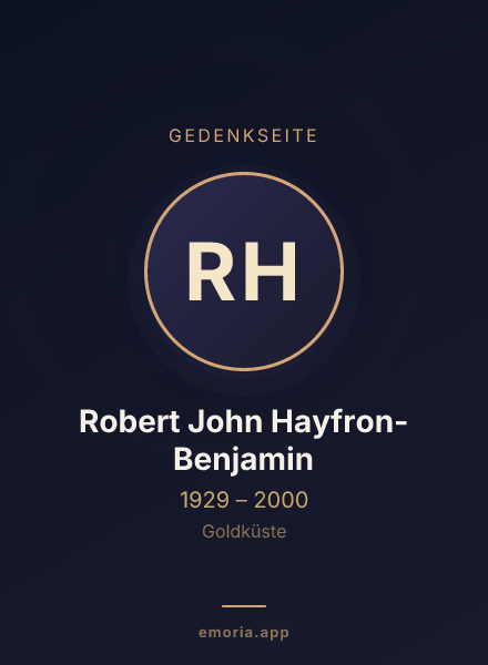 Gedenkportrait von Robert John Hayfron-Benjamin