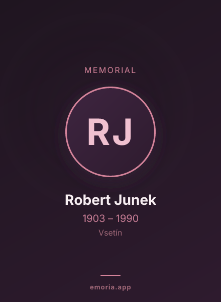 Memorial portrait of Robert Junek