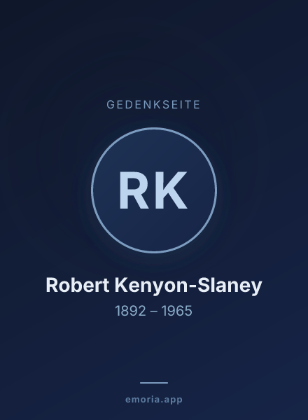 Gedenkportrait von Robert Kenyon-Slaney