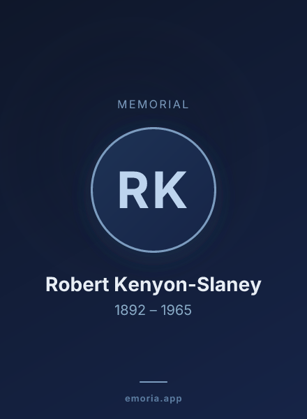 Memorial portrait of Robert Kenyon-Slaney