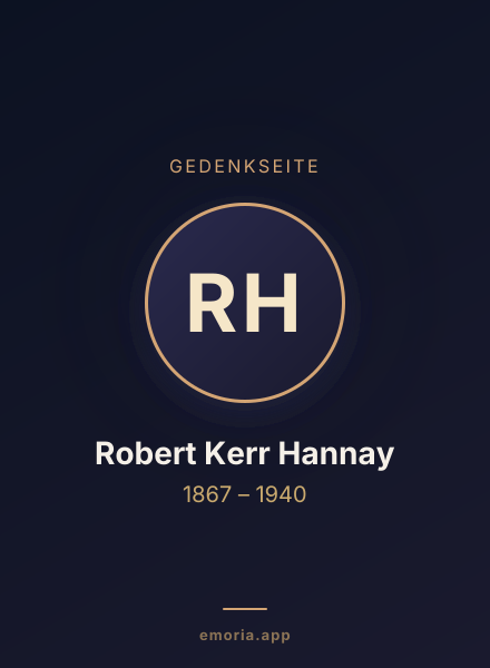 Gedenkportrait von Robert Kerr Hannay