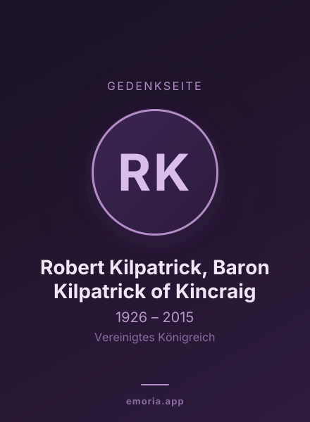Gedenkportrait von Robert Kilpatrick, Baron Kilpatrick of Kincraig