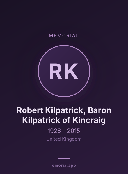 Memorial portrait of Robert Kilpatrick, Baron Kilpatrick of Kincraig