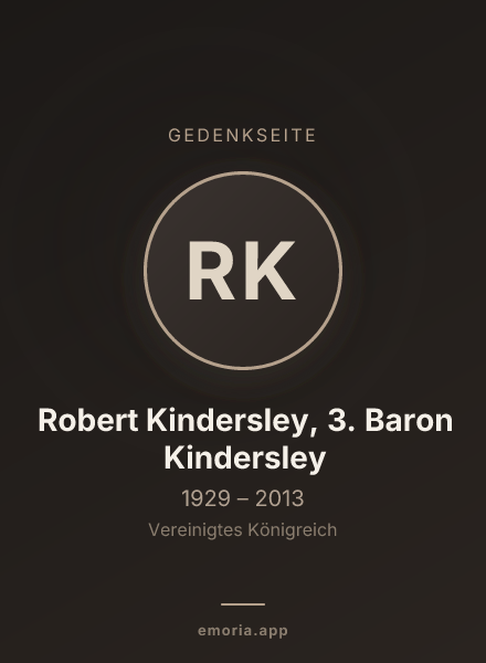 Gedenkportrait von Robert Kindersley, 3. Baron Kindersley
