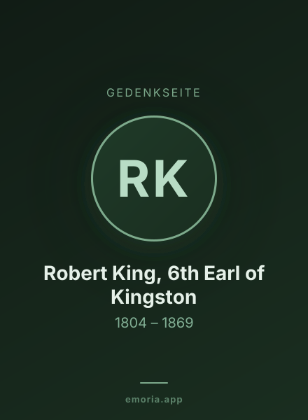 Gedenkportrait von Robert King, 6th Earl of Kingston