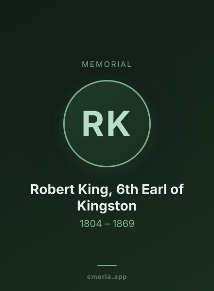 Memorial portrait of Robert King, 6th Earl of Kingston
